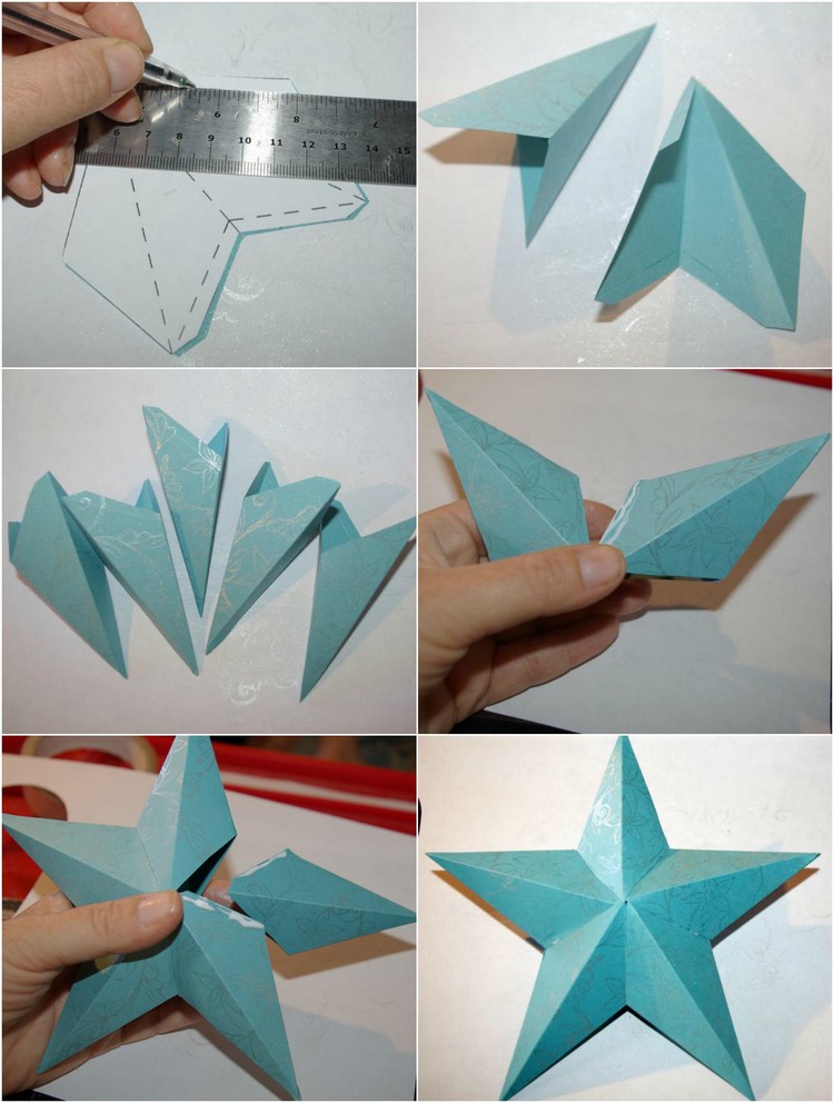 découpage-pliage-collage-papier-étoile-origami-Noël