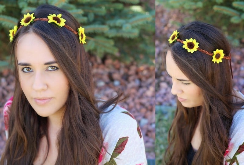 fleur-tournesol-hairband-hippie-tournesols fleur de tournesol