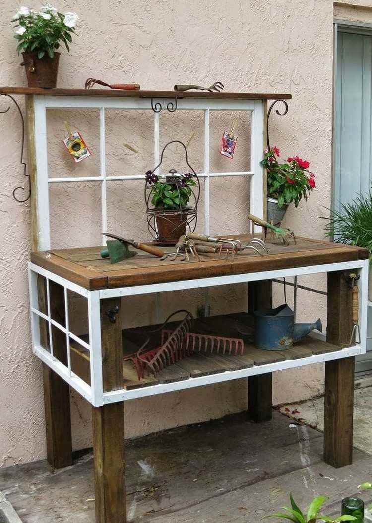 55 idées déco jardin – réutiliser les vieilles portes et fenêtres