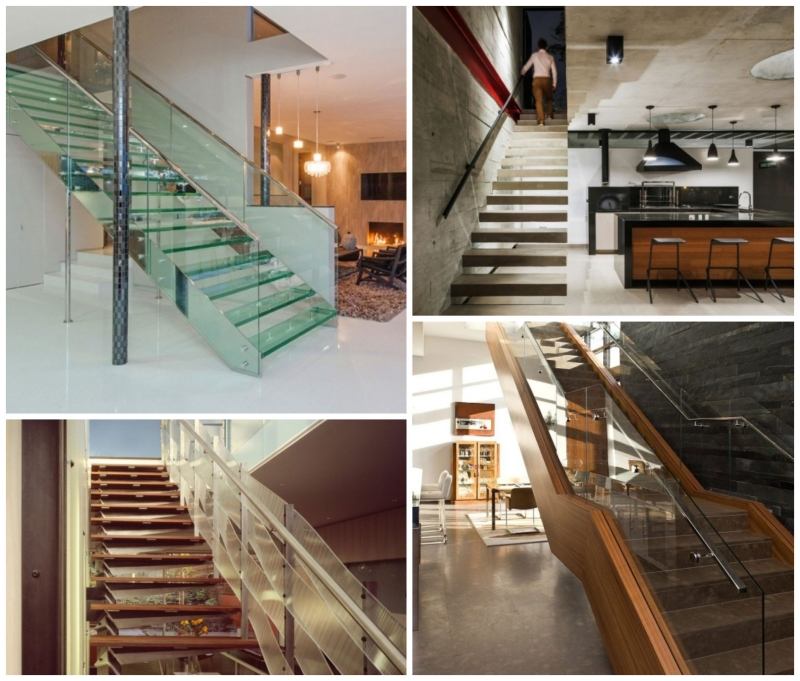 Escalier moderne – 115 modèles design tournants ou droits Escalier Verre désign