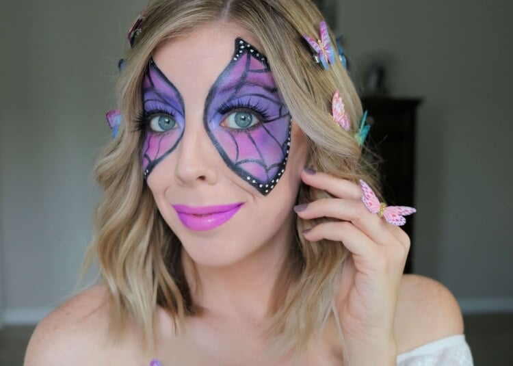 idée makeup colopré papillon femme halloween