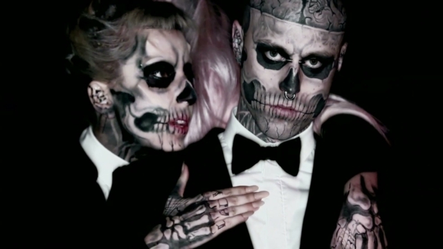 idée maquillage pour-Halloween couple crânes mexicains
