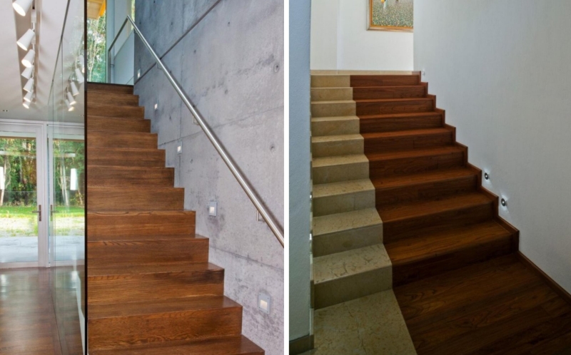 idées escalier-moderne bois pierre bois