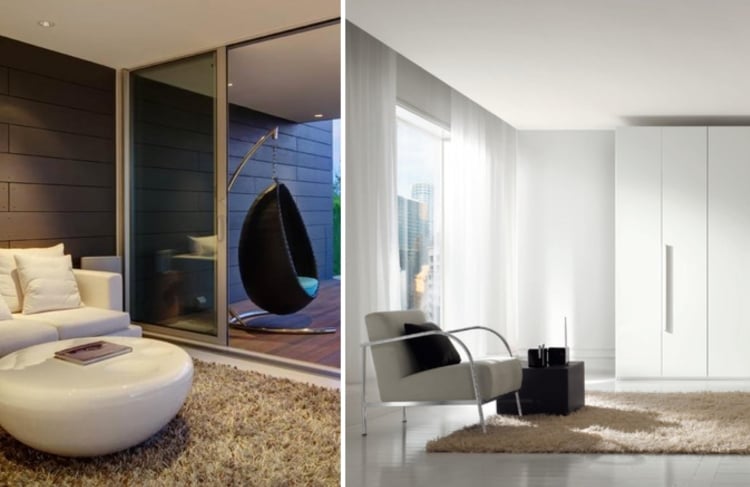intérieur-moderne-meubles-design-tapis-shaggy-beige