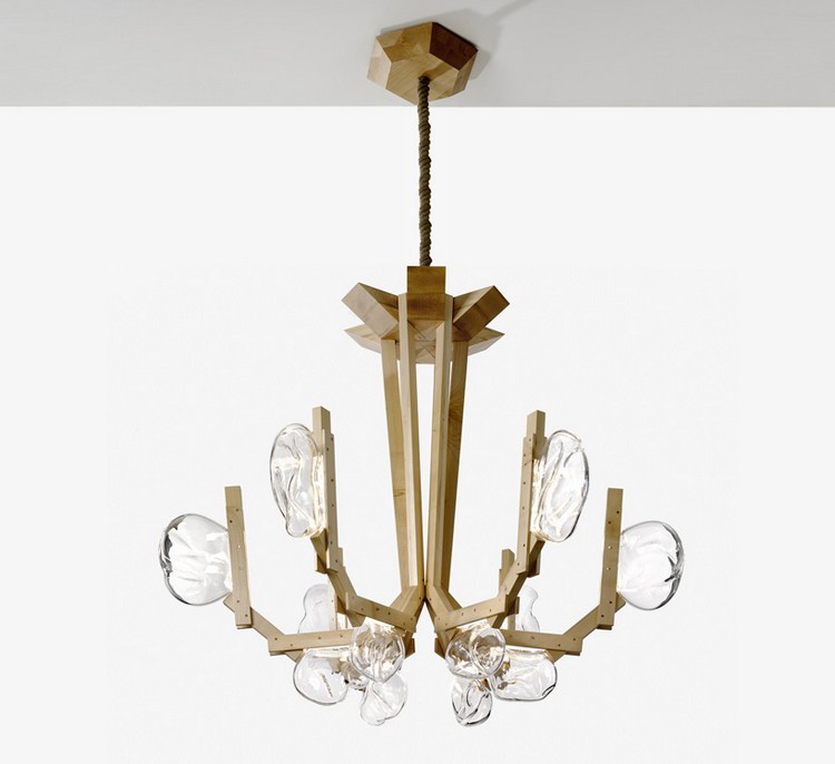 lustre-designs-fungus-bulles-verre-asymétriques-bois lustre design