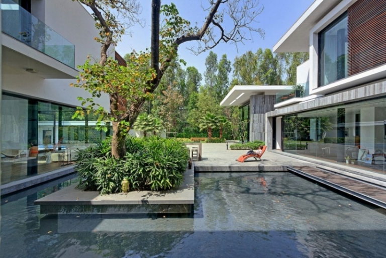maison-design de luxe 2 blocs passage piscine bassin