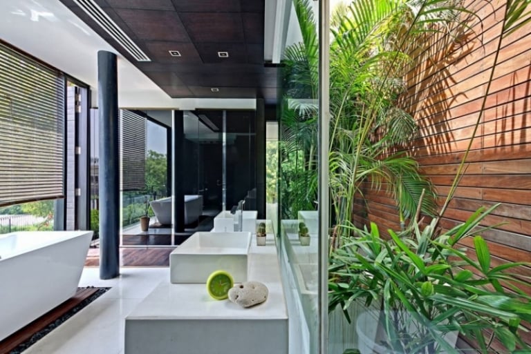maison-design de luxe salle de bains esprit nature