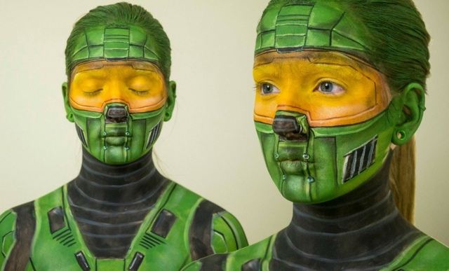 maquillage Halloween femme jeu vidéo Halo Master Chief