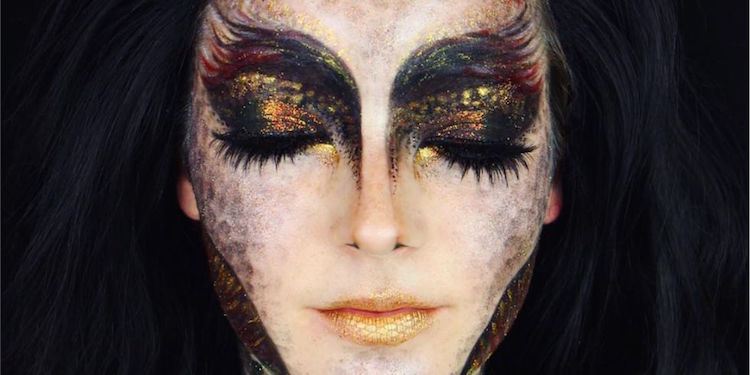 maquillage Halloween visage-femme-couleurs-automne