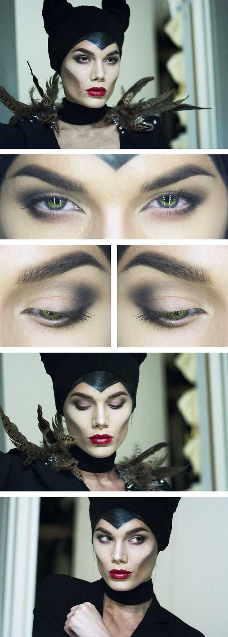 maquillage-halloween-sorcieres-yeux-plumes