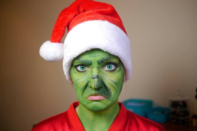 maquillage-pour-Halloween-femme-Comment-Grinch-volé-Noël