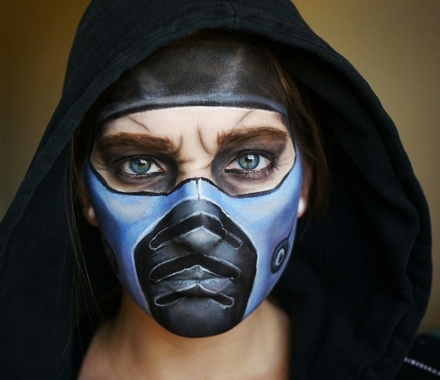 maquillage-pour-Halloween-femme-inspiré-Mortal-Kombat