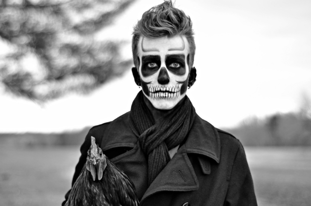 maquillage-pour-Halloween-homme-crâne-mexicain-noir-blanc