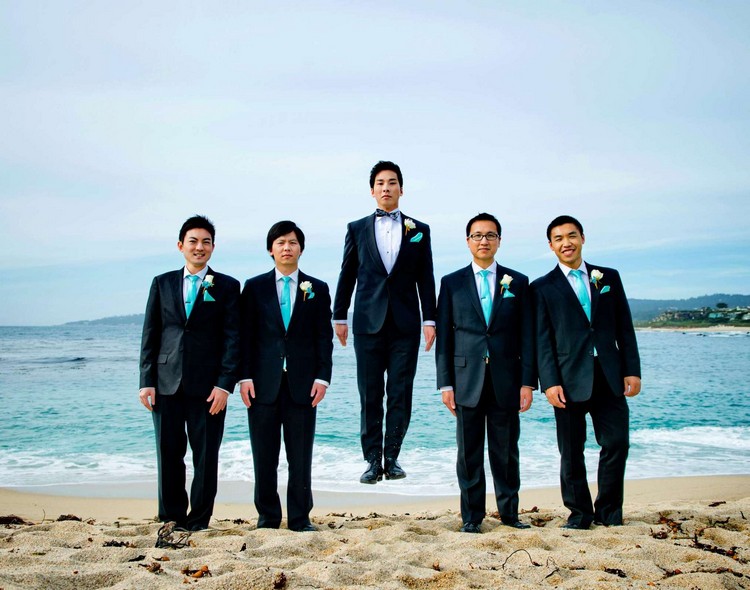 mariage-sur-la-plage-cravate-turquoise-boutonniere-chaussures
