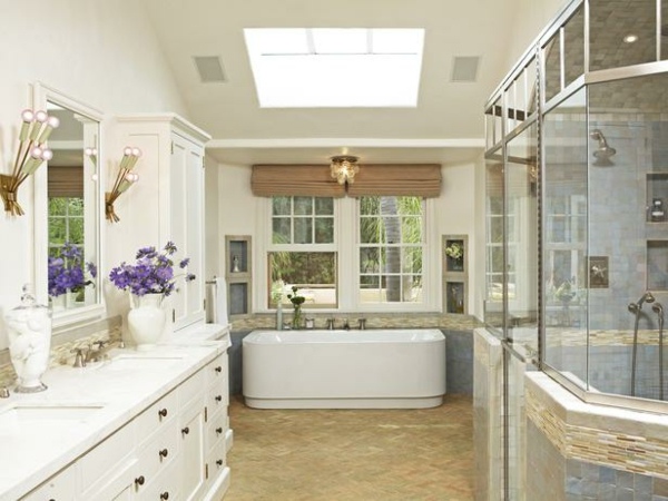 meuble salle de bain blanc décoration style classique