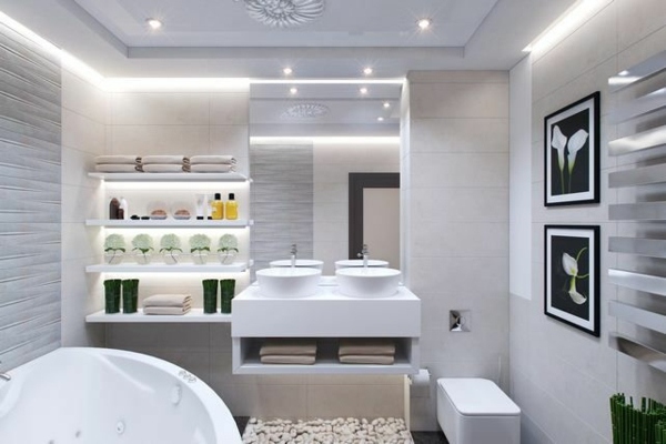 meuble salle de bain original vasques rondes décoration