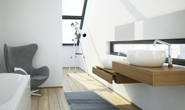 meuble salle de bain suspendu fauteuil design Egg gris