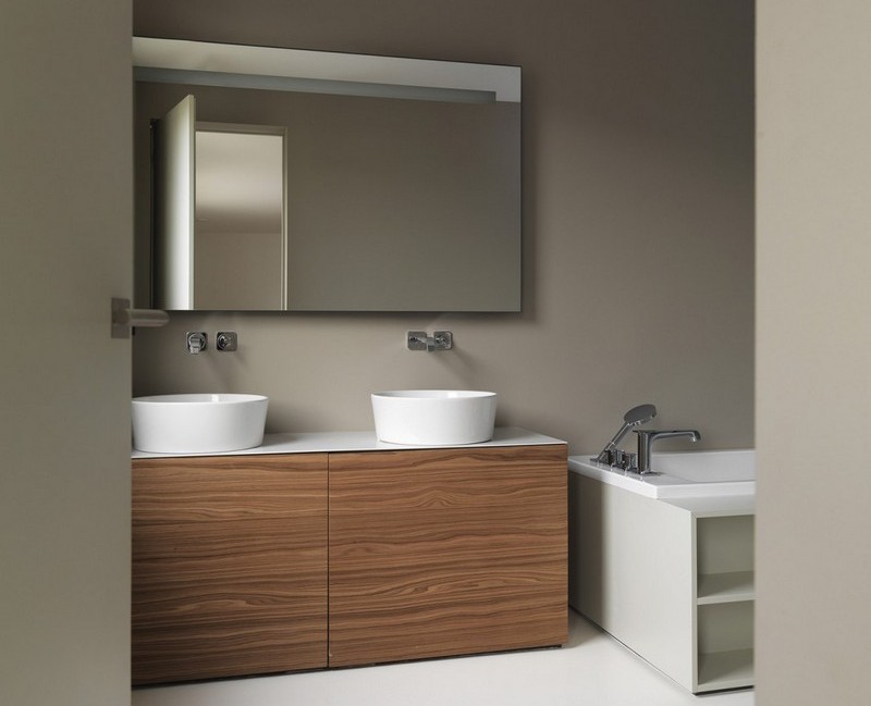 meubles-bois-modernes-salle-bains-meuble-sous-vasque-bois-baignoire-miroir meubles bois