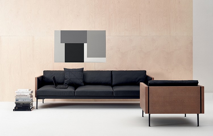 meubles-design-2015-salon-canapé droit 3 places fauteuil assorti Steeve Arper