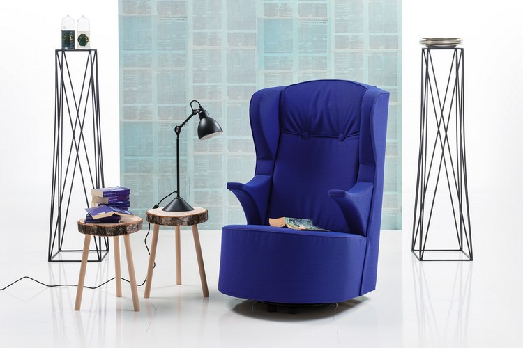 meubles design 2015 salon fauteuil bleu roi Poem Bruehl