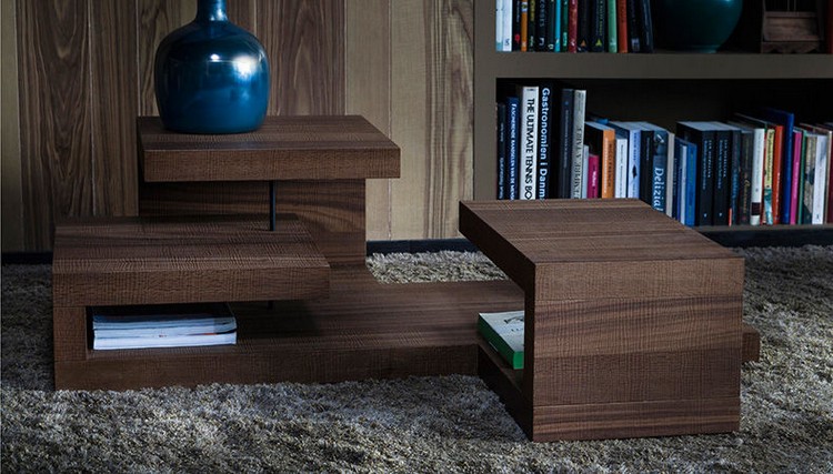 meubles design 2015 salon table basse bois massif Soho Linteloo