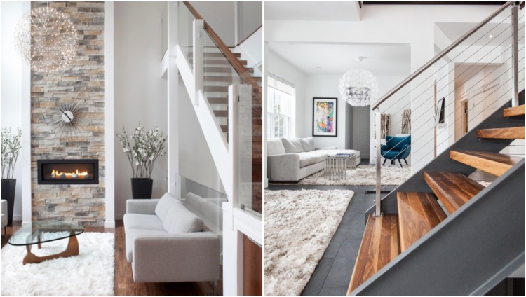 mezzanine-moderne-escalier-bois-tapis-shaggy-blanc