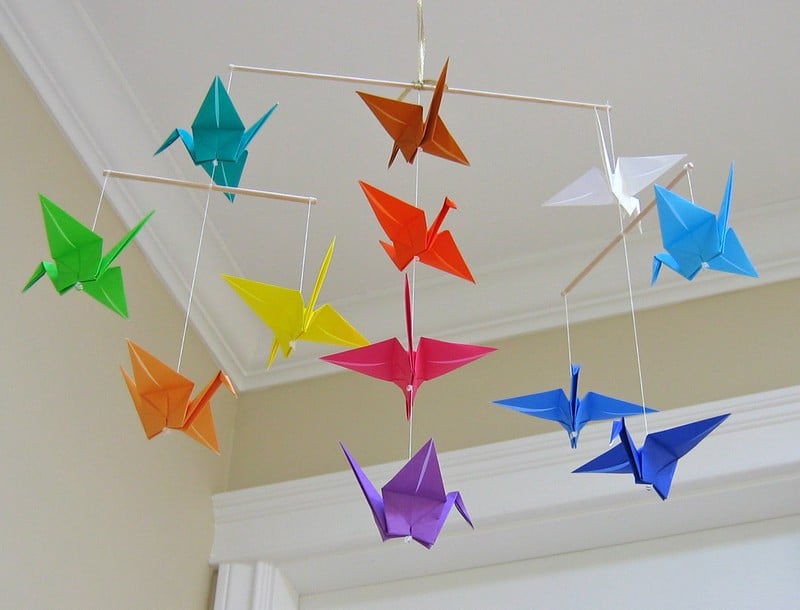mobile bébé original oiseaux origami faciles faire