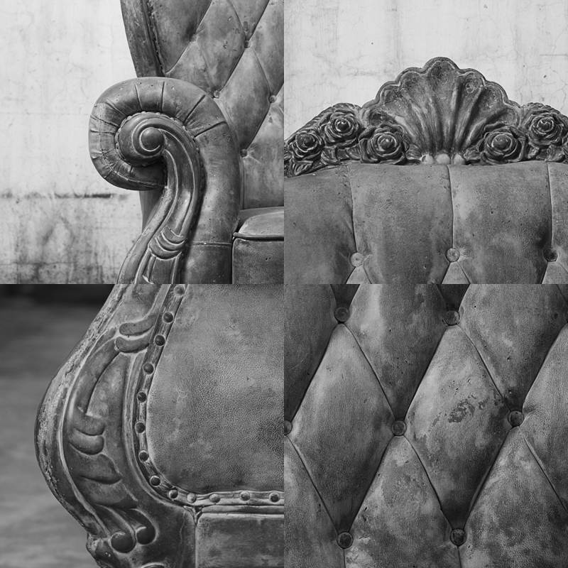 mobilier-beton-fauteuil-style-baroque-Buntu-design-capitonnage mobilier béton
