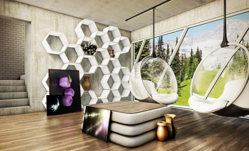 Mobilier béton,design mural et escaliers – 75 idées Escalier désign Meuble