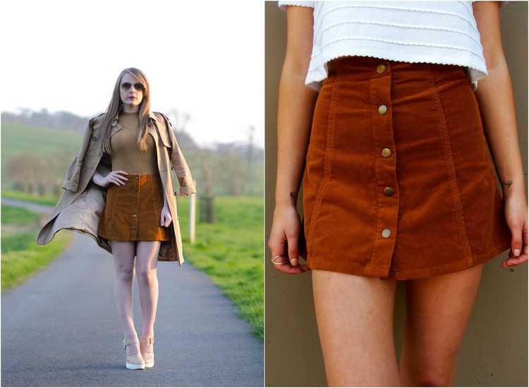 mode-annees-70-jupe-couleur-marron-top-blanc-veste
