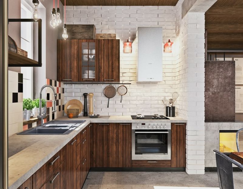 Mur béton comme accent dans les studios contemporains Cuisine décor Beton
