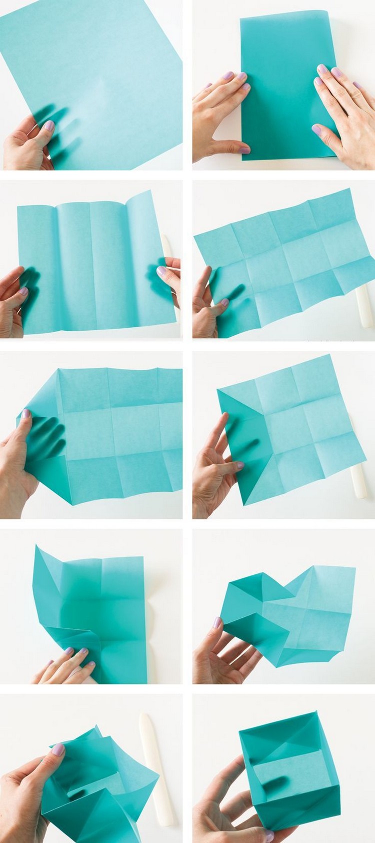 origami-Noel-comment-plier-boîte-cadeaux-papier origami de Noël