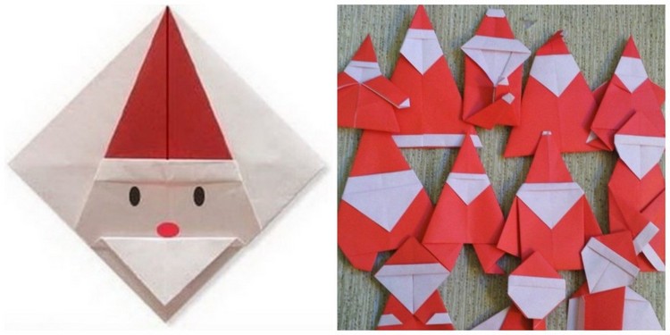 origami-Noel-petits-père-Noel-pliage-original