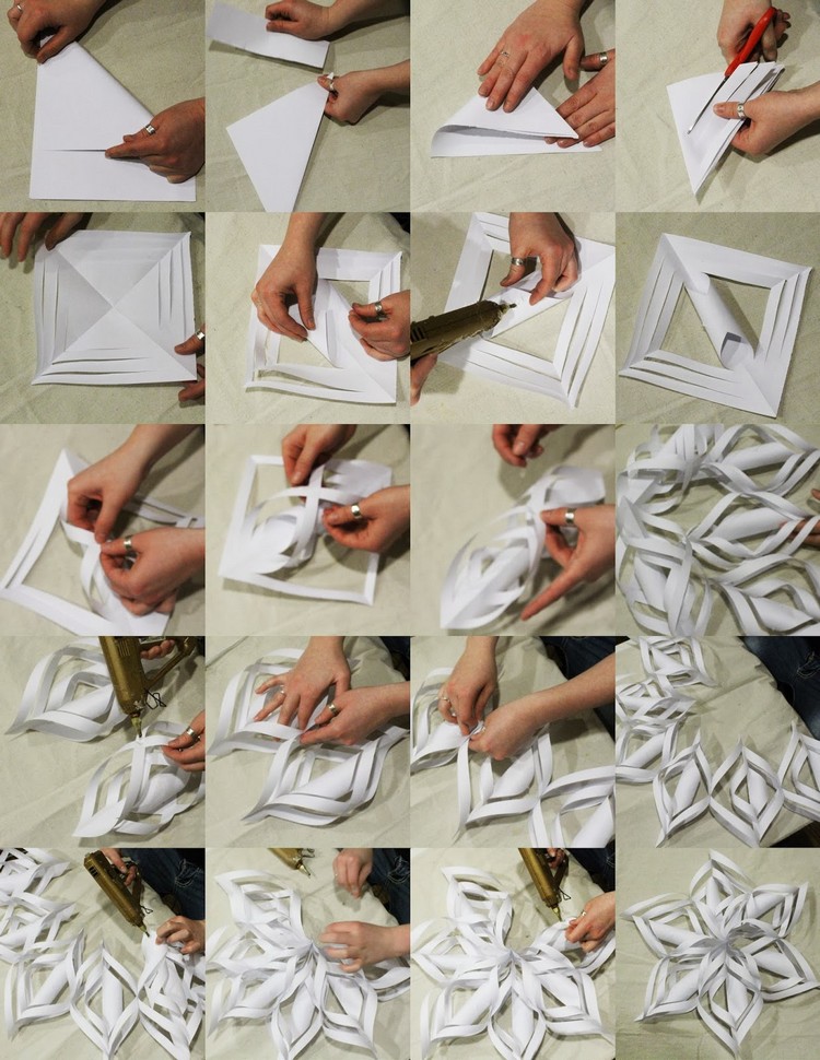 origami-Noel-technique-pliage-flocon-neige-blanc