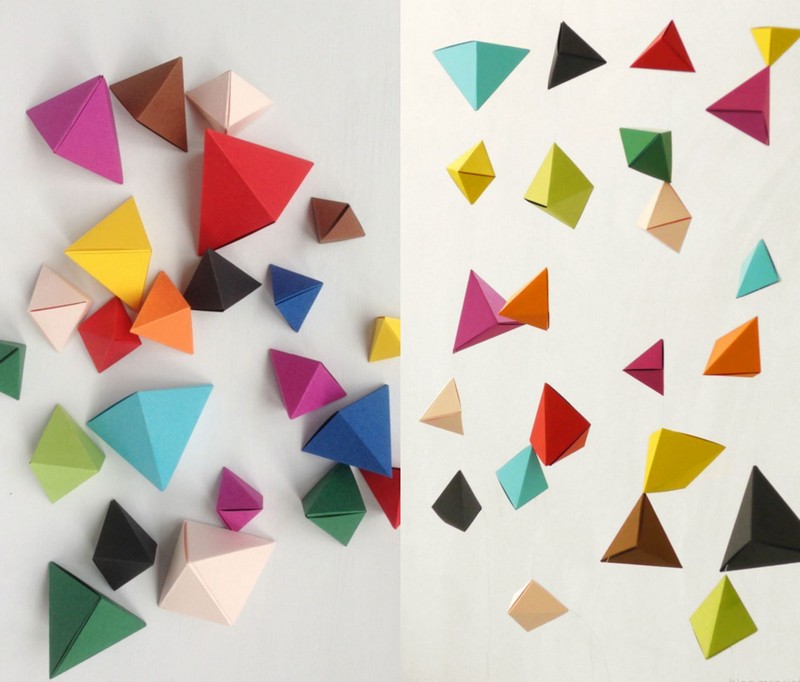 origami facile artistique pliage papier forme pyramide