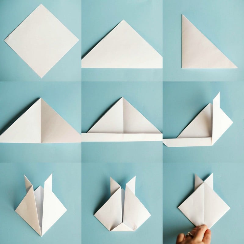 origami facile enfants fabriquer lapin origami
