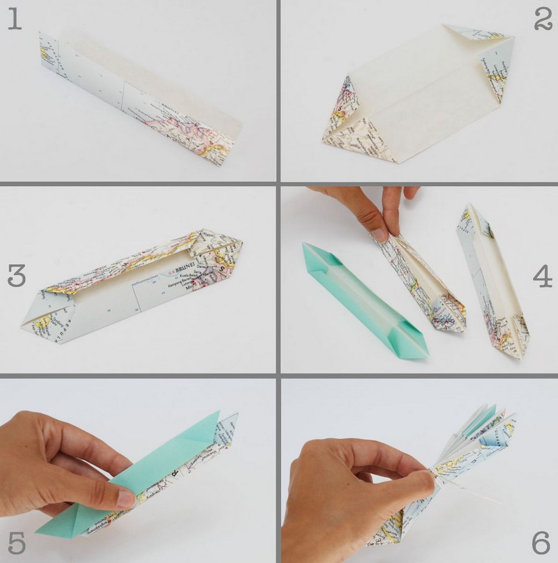 origami-facile-original-fleur-lotus-carte-routière-étape-initiale