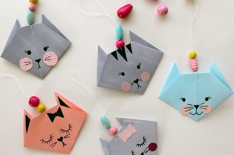 origami-facile-pliage-papier-forme-chatons-mignons