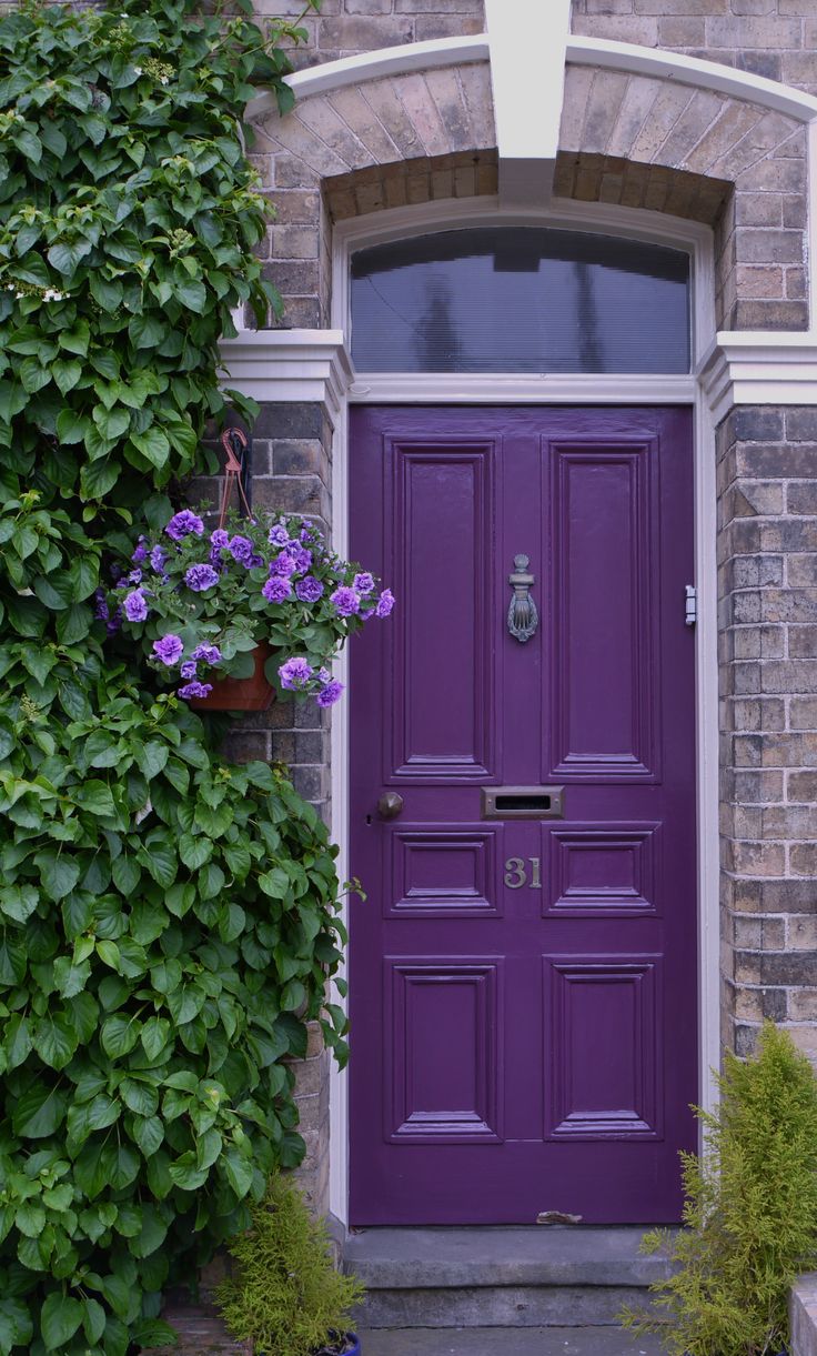 porte d'entrée-violette idée originale audacieuse