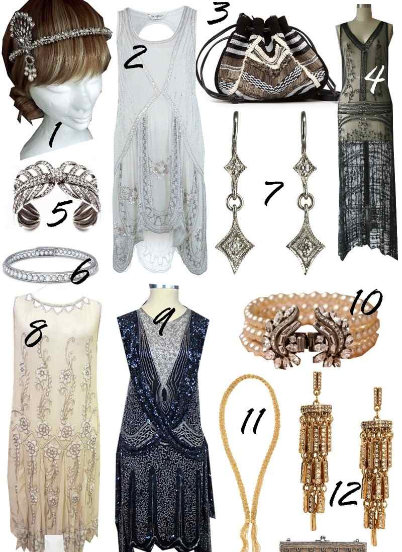 robe-charleston décorée perles accessoires inspirés années folles