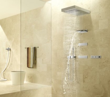 robinet douche moderne encastrable pommeau pluie cascade