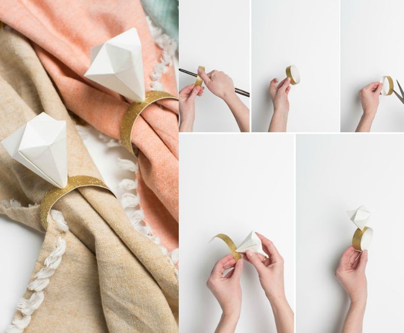 ronds-serviettes-fabriquer-décoré-diamant-origami-facile-faire