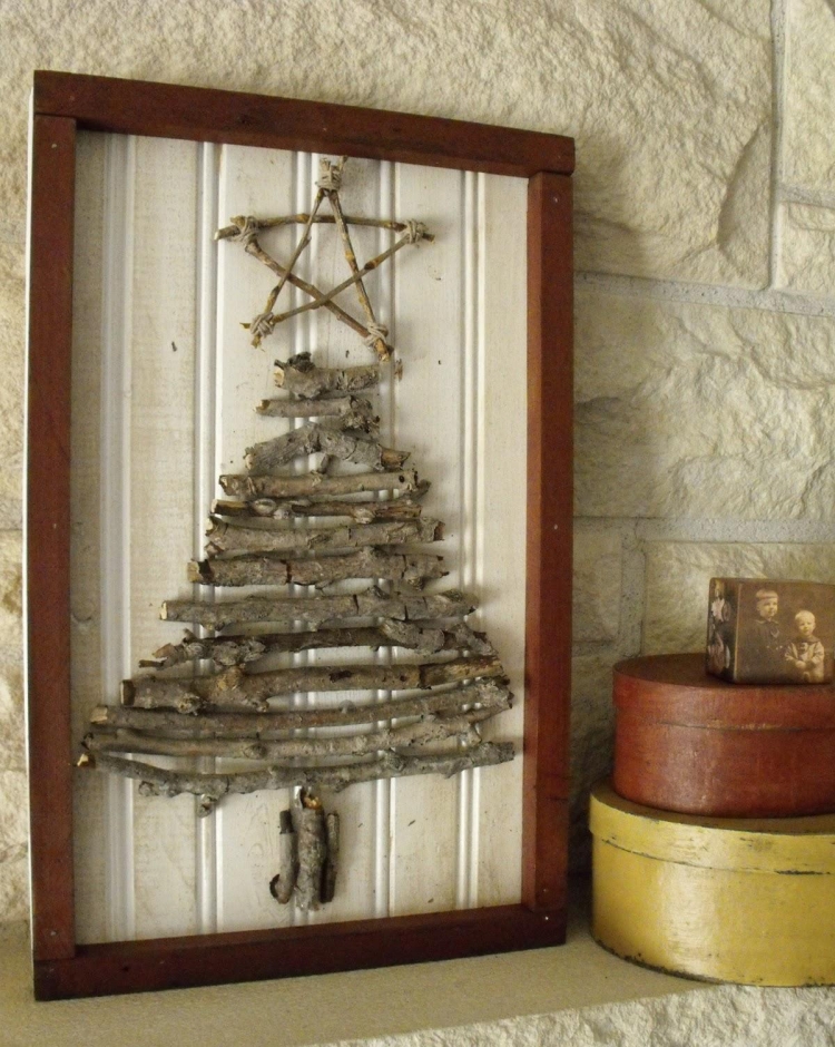 sapin Noël bois décoration-scandinave brindilles