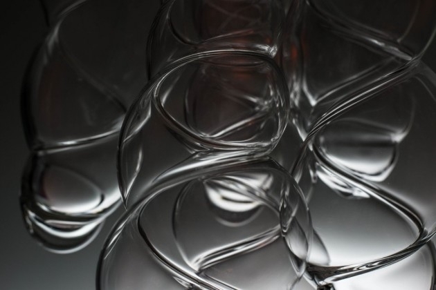 suspension-verre-souffle-slinky-gaz-néon-spirales suspension verre soufflé