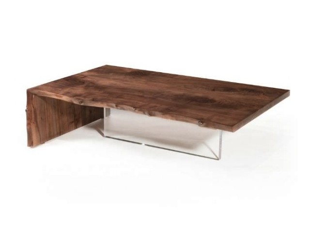 table-basse-bois-massif-PLEXI-pied-verre table basse en bois massif
