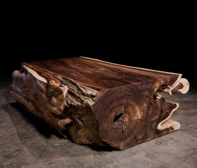 table-basse-bois-massif-Rosewood-Trunk-design-rustique