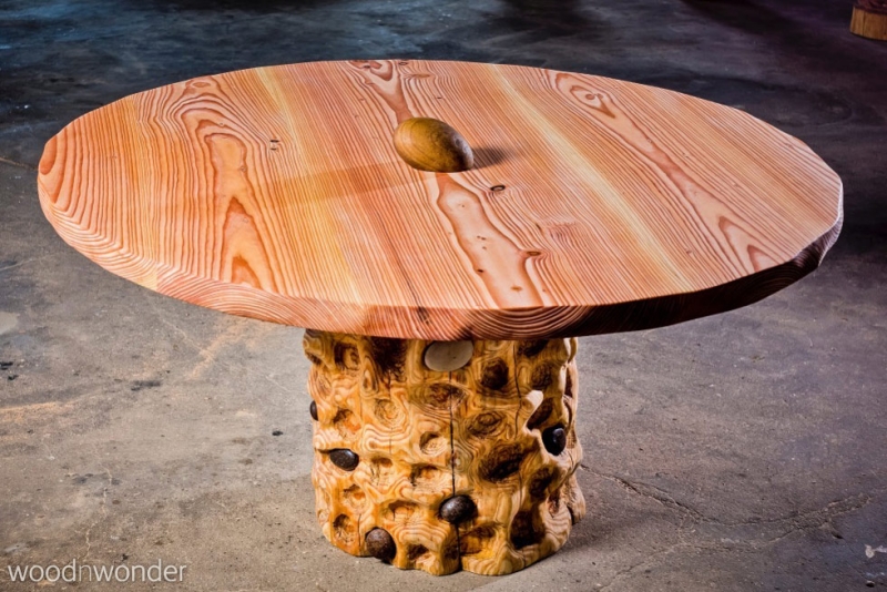 table-ronde-massive-bois-Douglas-pin-Orégon-sapin-douglas
