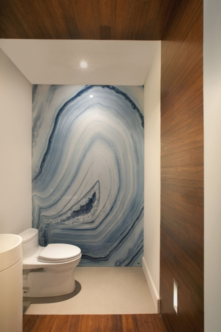 toilettes-lambris-bois-décoration-murale-blanche-bleue