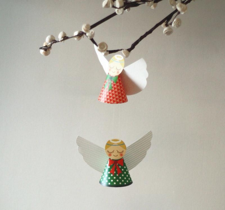 angelots papier 3D décoration Noël faite maison