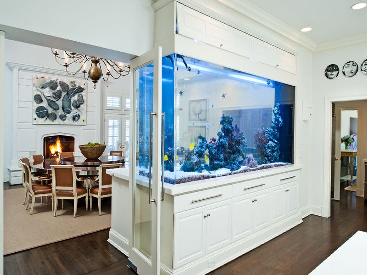 aquarium-maison-cuisine-salle-manger-meuble-aquarium-blanc-tiroirs aquarium maison